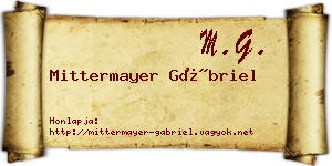 Mittermayer Gábriel névjegykártya
